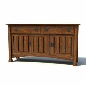 Transitional Style Side Cabinet 3d model