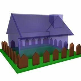 Modelo 3d de brinquedo de casa de plástico transparente