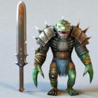Troll Warrior And Swords