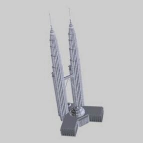 Immeuble d'appartements gratte-ciel de grande hauteur modèle 3D