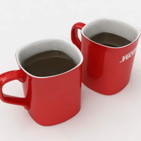 Modello 3d di due tazze di caffè
