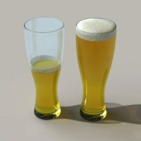 3д модель двух бокалов пива