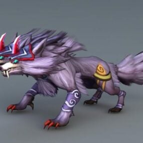 Tweekoppige Wolf 3D-model