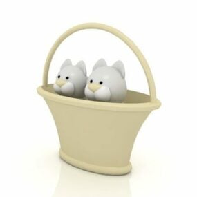 Two Cat In Bed Toy 3d model