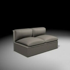 Modelo 3d de sofá com duas almofadas