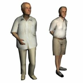 Character Two Older Men Stand Together 3d model