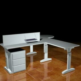 Two People Office Workstation 3d model