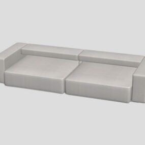 Two Seats Modern Cushion Couch 3d model