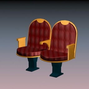 3d модель двомісного театрального крісла