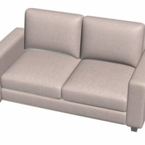 To sæder polstret sofa 3d model