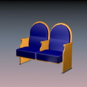 Modelo 3d de cadeira de espera de dois lugares