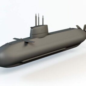 U-214 Submarine 3d model