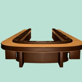 यू-आकार का कॉन्फ्रेंस टेबल 3डी मॉडल