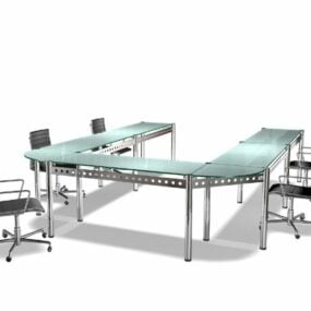 U形会议桌设计3d模型