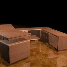 U Shaped Executive Desk 3d model