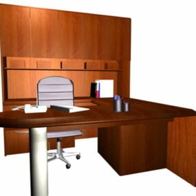 Juegos de escritorio ejecutivo en forma de U modelo 3d