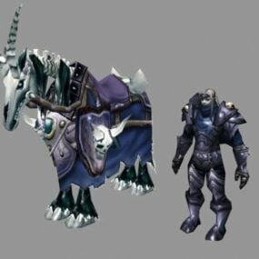 Character Undead Warrior Skeletal Horse 3d model