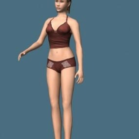 Underwear Woman Rigged 3d model