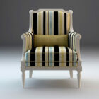 Upholstered French Wing Back Chair