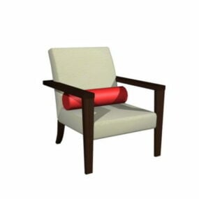 Polstret lænestol af minimalistisk design 3d-model