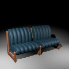 Upholstered Armless Settee 3d model
