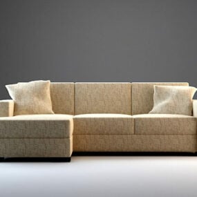 3д модель углового секционного дивана с мягкой обивкой