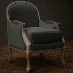 Upholstered Fabric Wingback Chair 3d model