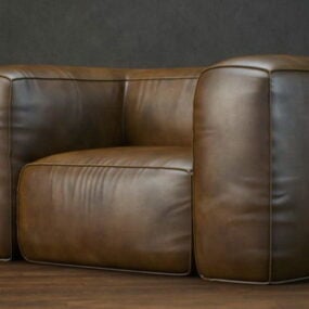 Upholstered Leather Sofa 3d model