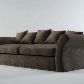 Upholstered Loveseat And Pillow 3d model