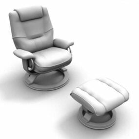 Upholstered Reclining Chair And Ottoman 3d model