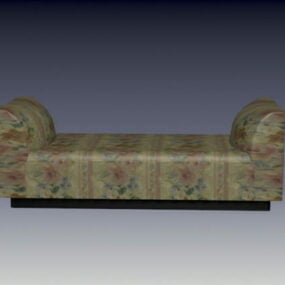 Upholstered Settee Bench 3d model