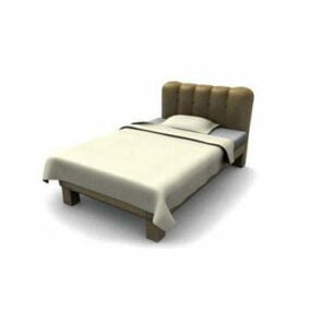Gepolstertes Twin-Size-Bett 3D-Modell