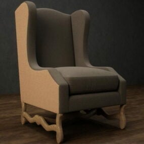 Chaise à oreilles rembourrée modèle 3D