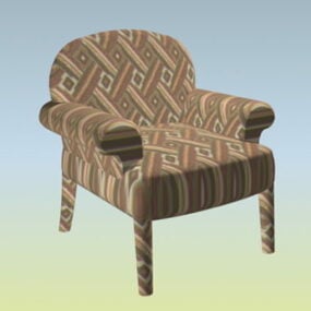 Modelo 3d de cadeira de tecido estofado