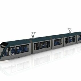 Model 3D miejskiego tramwaju ulicznego