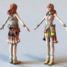 Modello 3d del personaggio di Vanille Final Fantasy