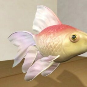 3д модель Золотая рыбка с вуаловым хвостом