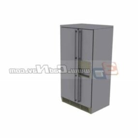 Vertical Stainless Steel Refrigerator 3d model