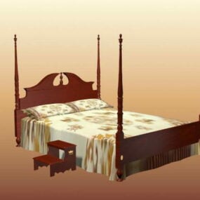 ビクトリア朝の四柱式ベッド3Dモデル