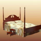 ヴィエンヌフランスの四柱式ベッド