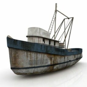 Vintage vissersboot 3D-model
