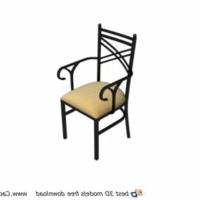 Furniture Vintage French Bistro Metal Chair 3d model