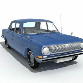 Vintage blå bil 3d-model