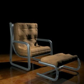 Vintage Chair With Ottoman 3d model