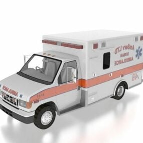 Model 3d Ambulans Ford antik