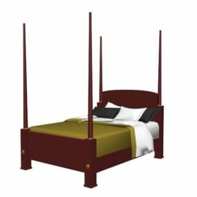 ヴィンテージ四柱式ベッド3Dモデル