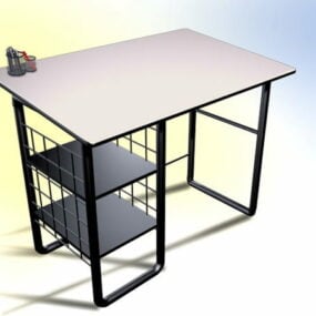 复古金属办公桌家具3d模型