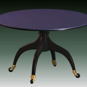 Vintage Round Dining Table 3d model
