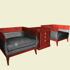 Cadeiras de sofá vintage para escritório modelo 3D