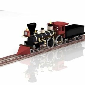 نموذج قطار المحركات البخارية القديمة ثلاثي الأبعاد
